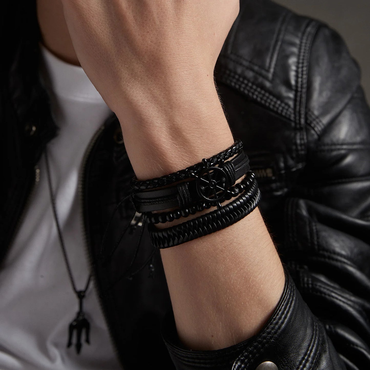 Kabuki Braided Wrap Leather Bracelet