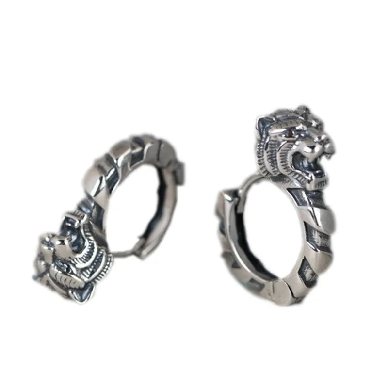 Great Tiger 925 Sterling Silver Earrings