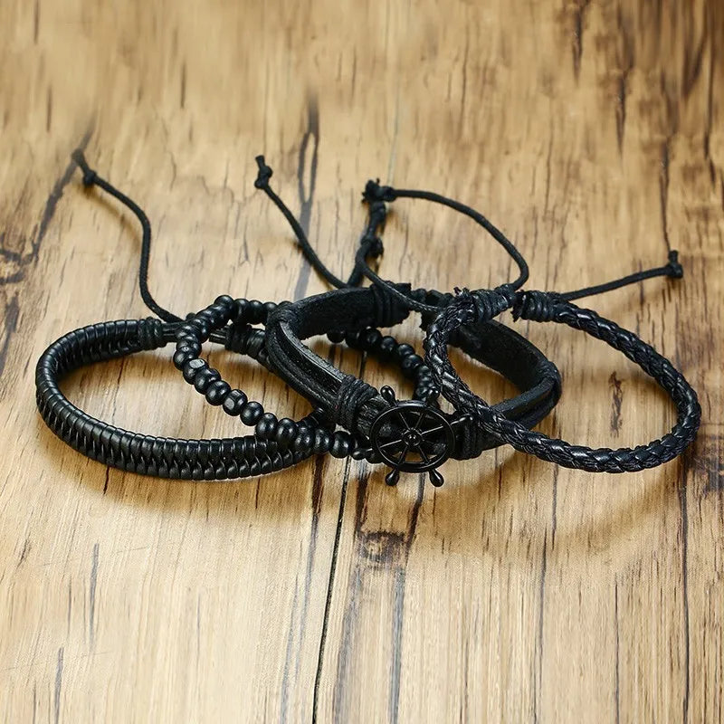 Kabuki Braided Wrap Leather Bracelet