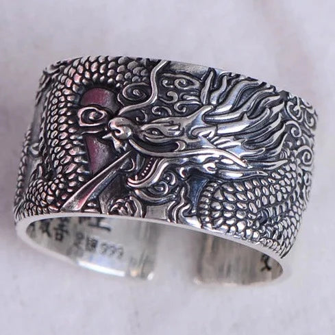 Ryujin Dragon God of the Seas  Adjustable 925 Sterling Silver Ring