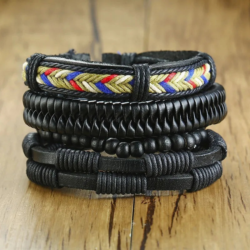 Kabuki Braided Wrap Leather Bracelet