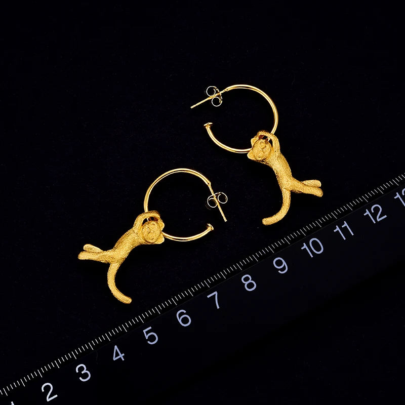 Neko Happy Cat Drop Earrings in 925 Sterling Silver