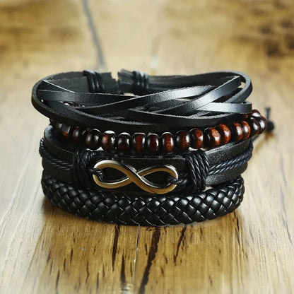Kabuki Braided Wrap Leather Bracelet