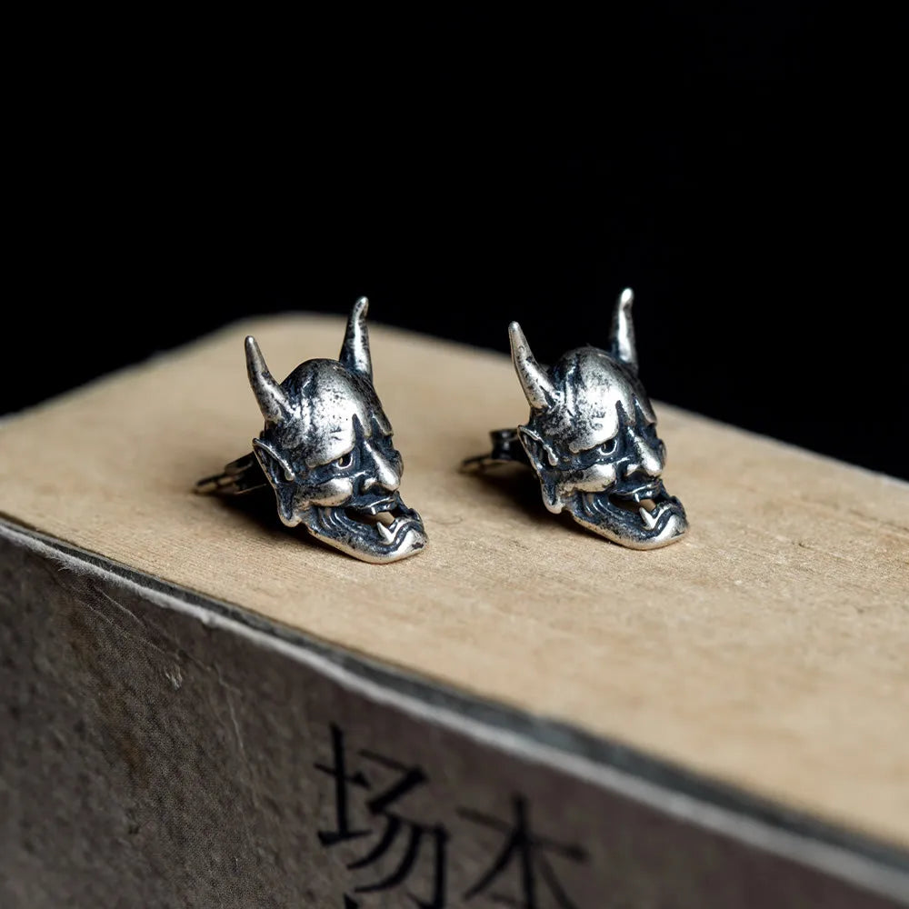 Hannya Mask 925 Silver Earrings