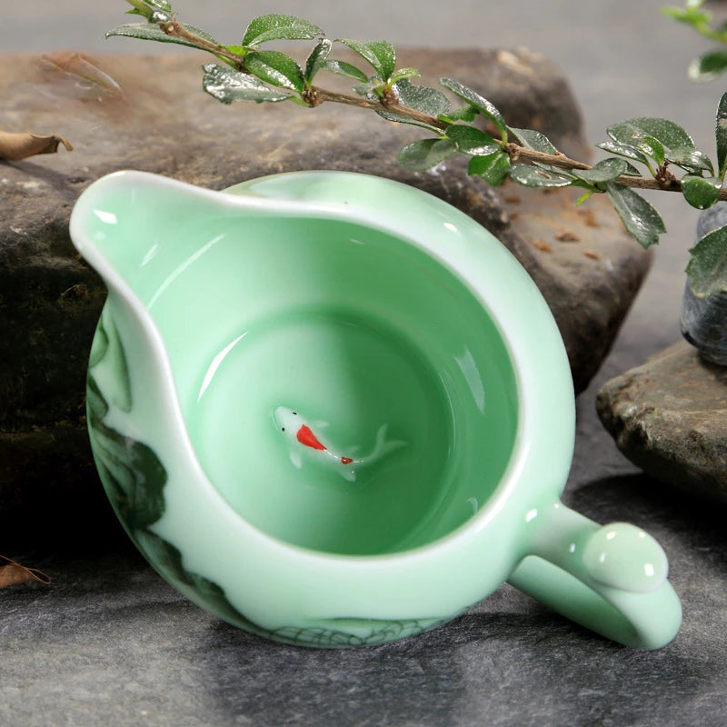 Hand-painted Full Tea Set Celadon