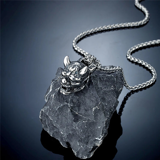 Hannya Mask Steel Necklace