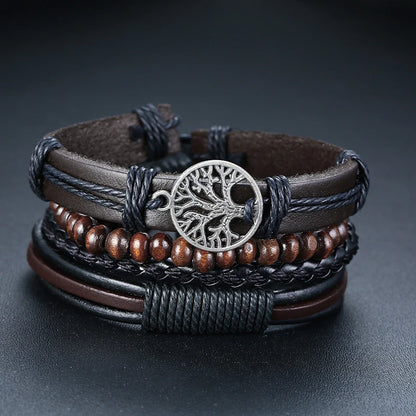 Kabuki Braided Wrap Leather Bracelet