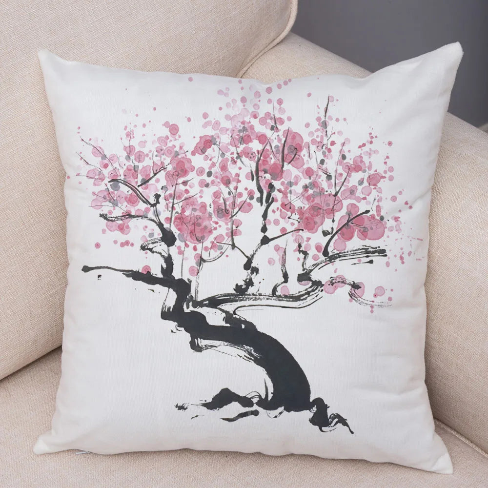 Sumi-e Soft Brushes Neko Collection Plush Pillow Case