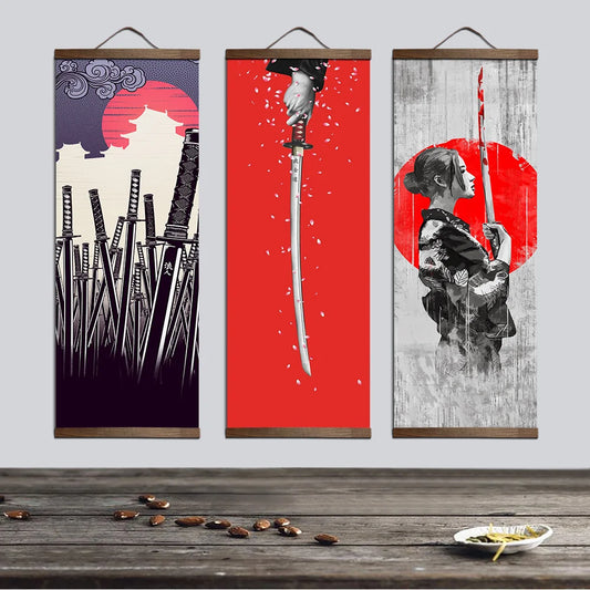 The Geisha and the Sword Ukiyoe Wall Art