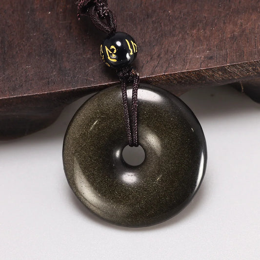 Tibetan Obsidian Protection Necklace