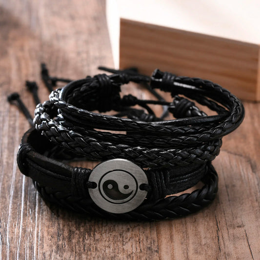 Kabuki Braided Wrap Leather Bracelet