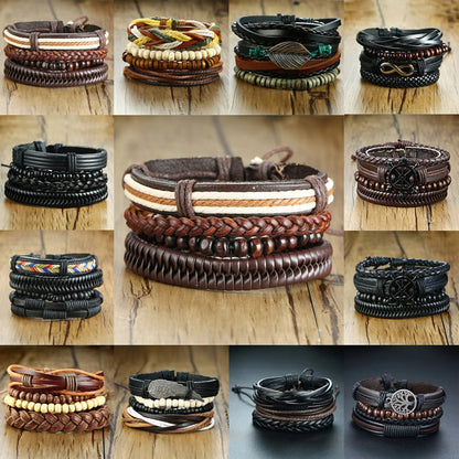 Kabuki Braided Wrap Leather Bracelet