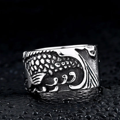 Koi Fish Steel Ring