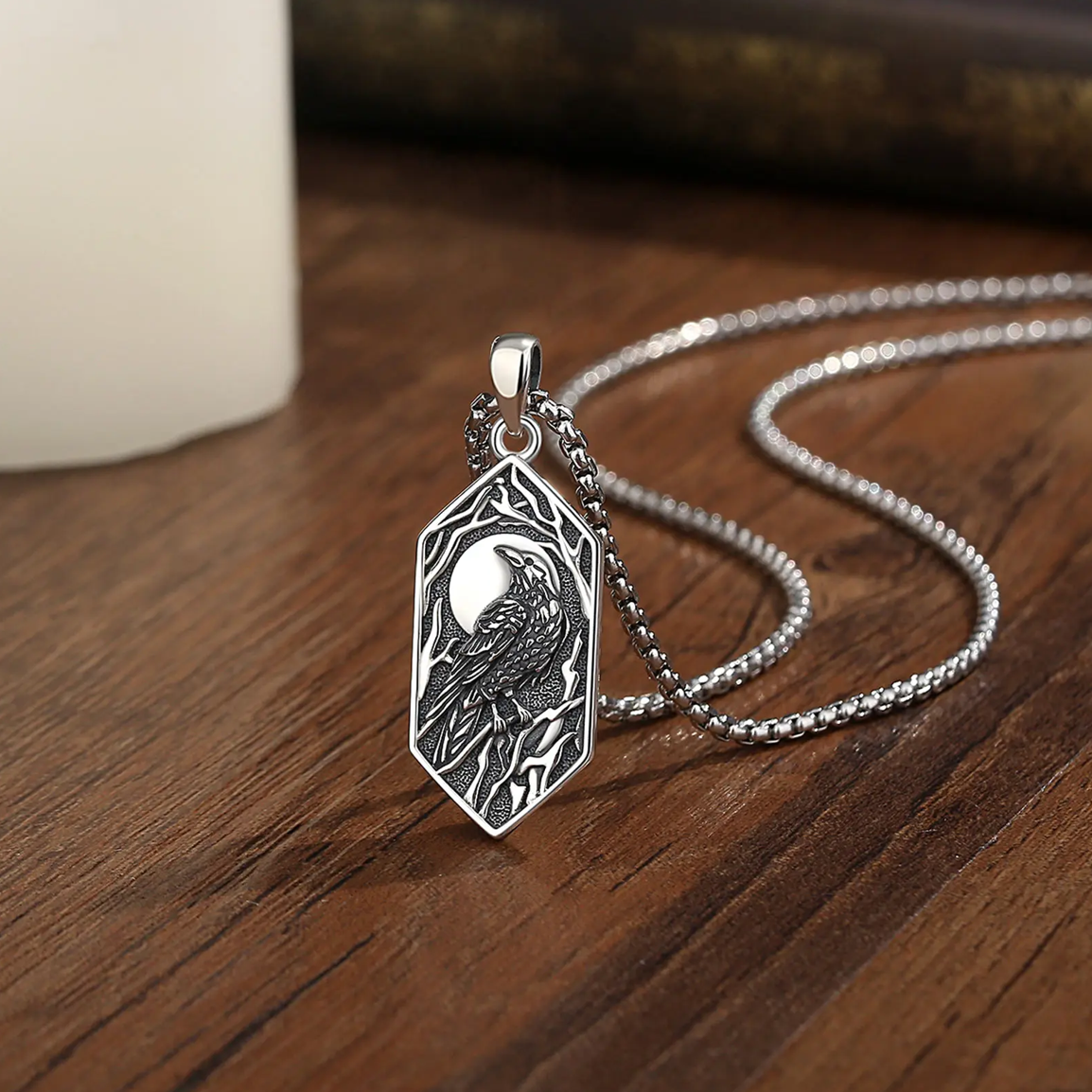 Japanese Crow Yatagaratsu  925 Sterling Silver Necklace