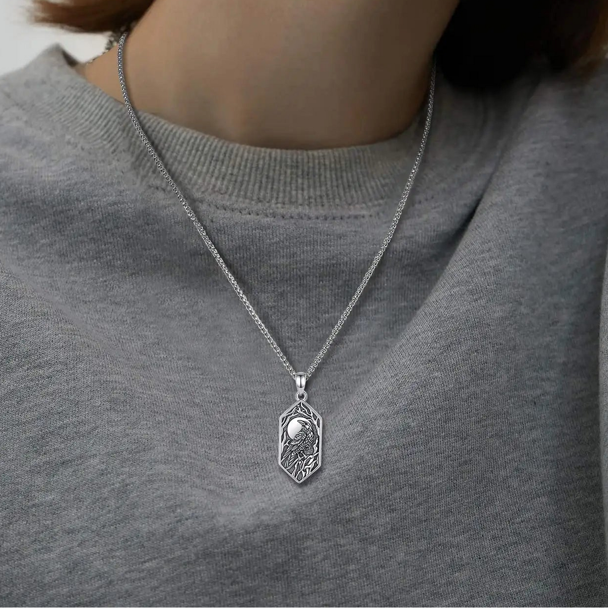 Japanese Crow Yatagaratsu  925 Sterling Silver Necklace