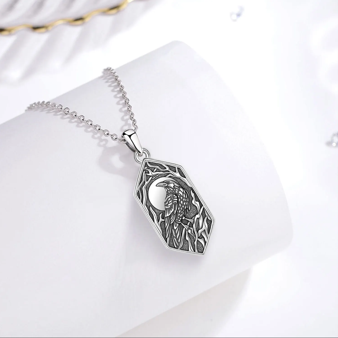Japanese Crow Yatagaratsu  925 Sterling Silver Necklace