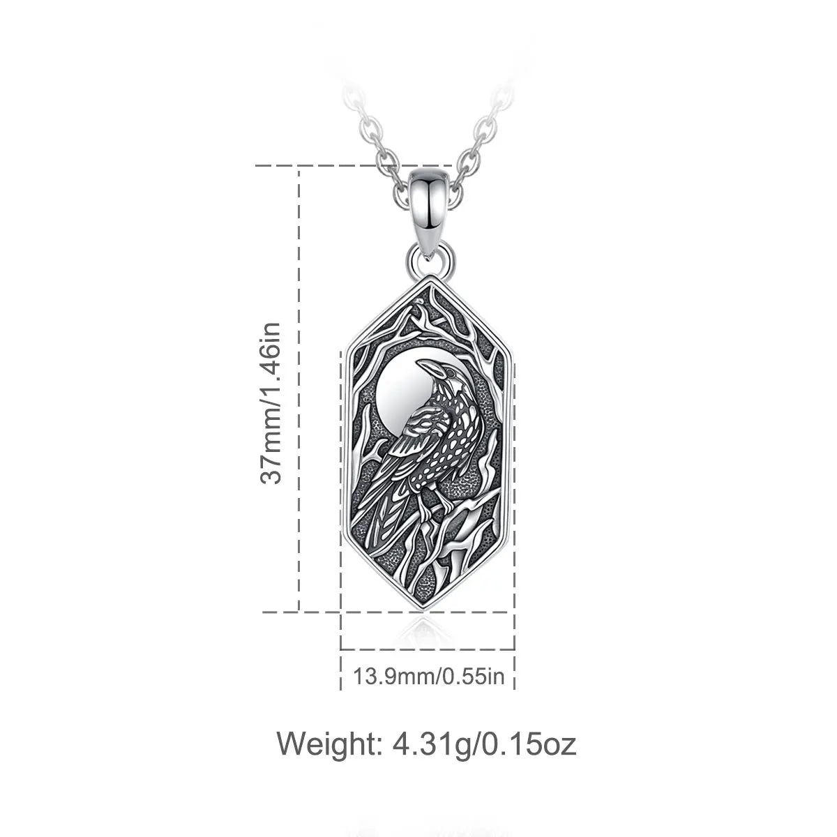 Japanese Crow Yatagaratsu  925 Sterling Silver Necklace