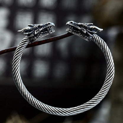 Japanese Dragon Steel Arm Ring Bracelet