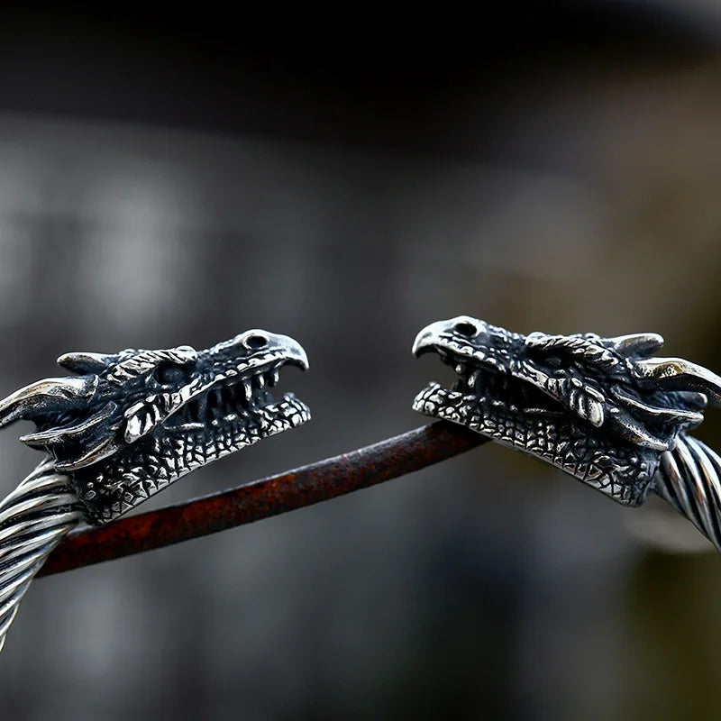 Japanese Dragon Steel Arm Ring Bracelet