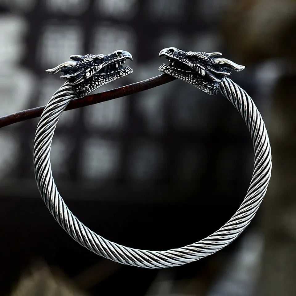 Japanese Dragon Steel Arm Ring Bracelet