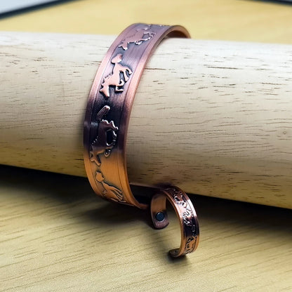 Japanese Horse Copper Bracelet and Ring Set