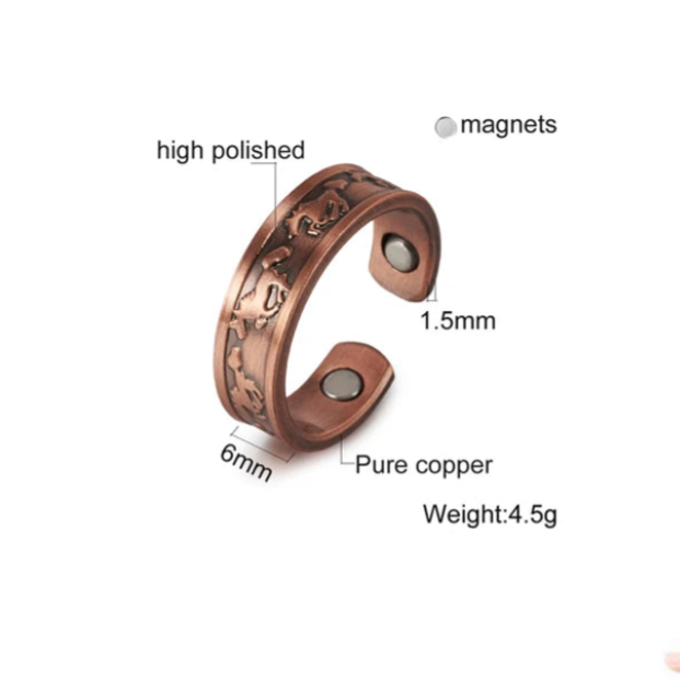 Japanese Horse Copper Bracelet and Ring Set