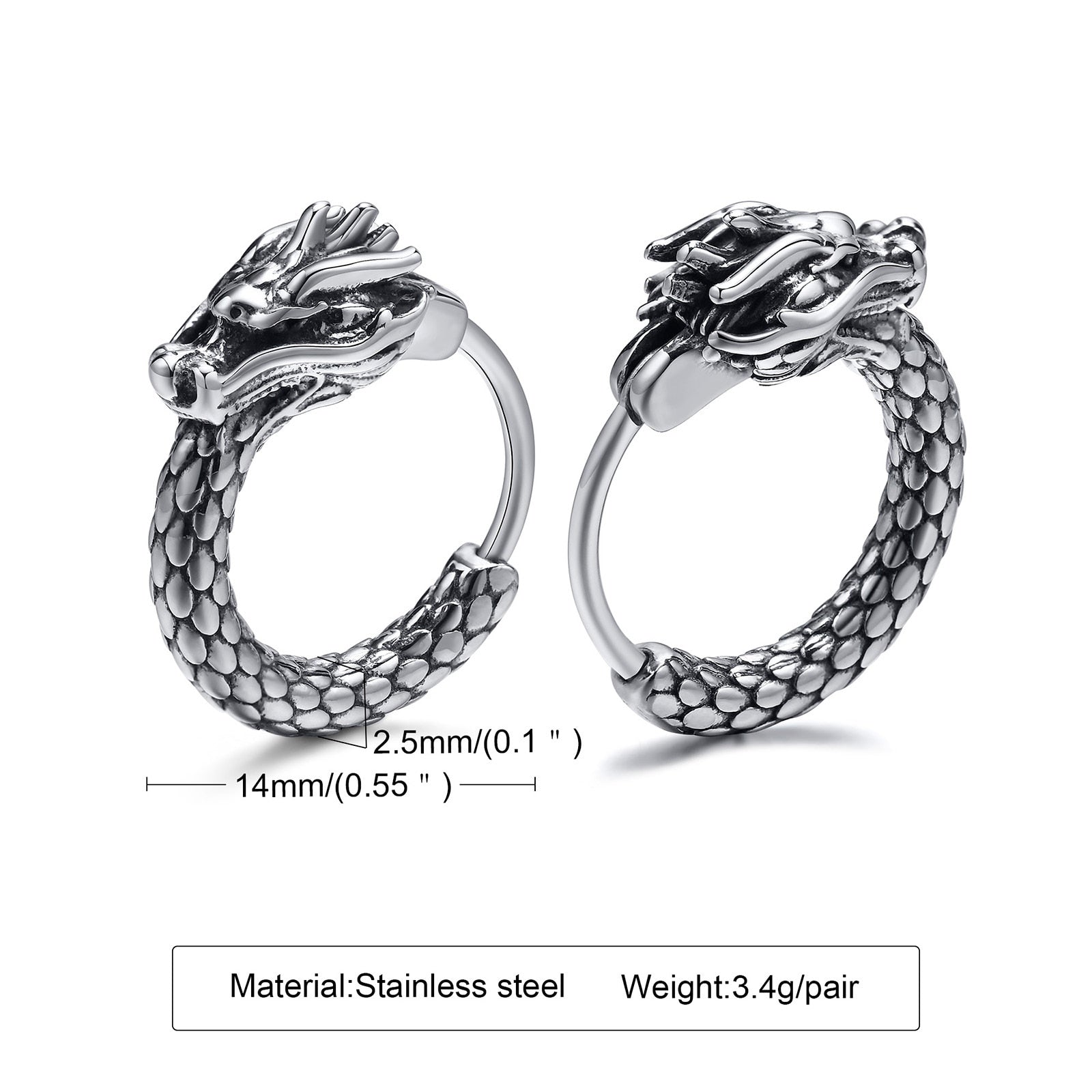 Raiju Dragon Stainless Steel Earrings