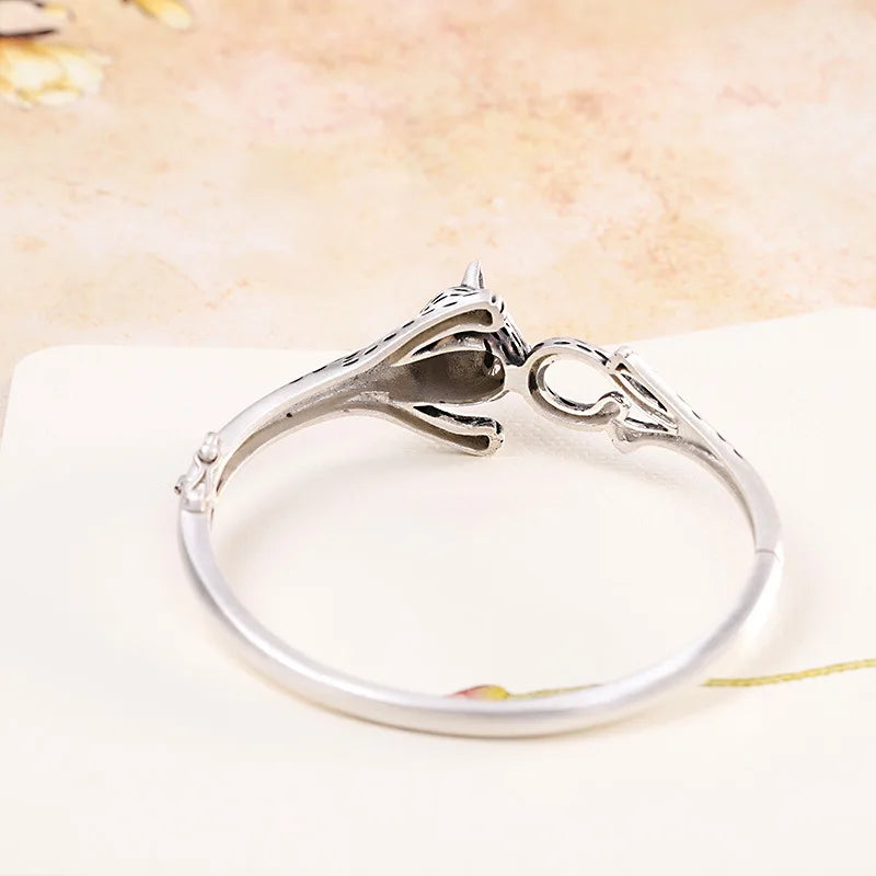 Kawaii Neko Cat Ring and Bracelet in Fine 990 Silver