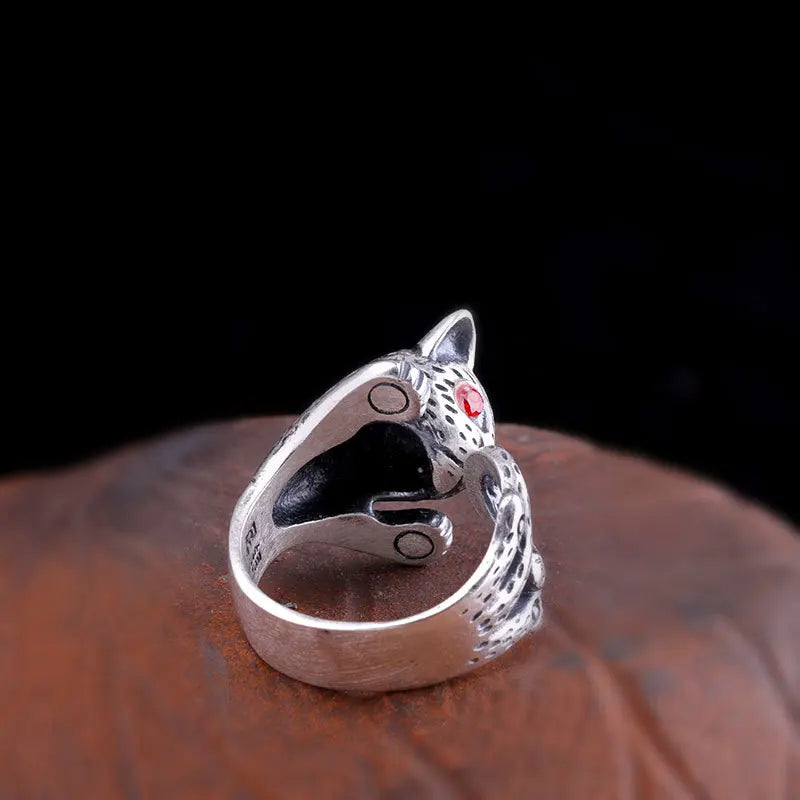 Kawaii Neko Cat Ring and Bracelet in Fine 990 Silver