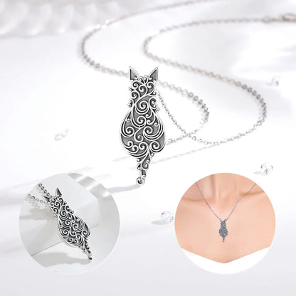 Kawaii Lucky Cat 925 Silver Necklace