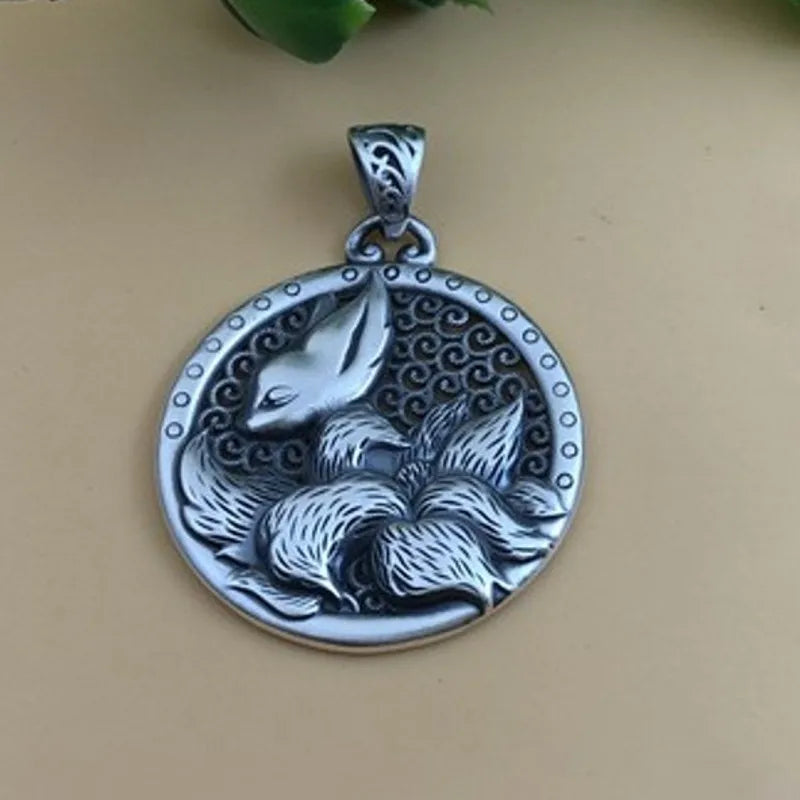 Kitsune Nine Tails Fox 999 Fine Silver Necklace