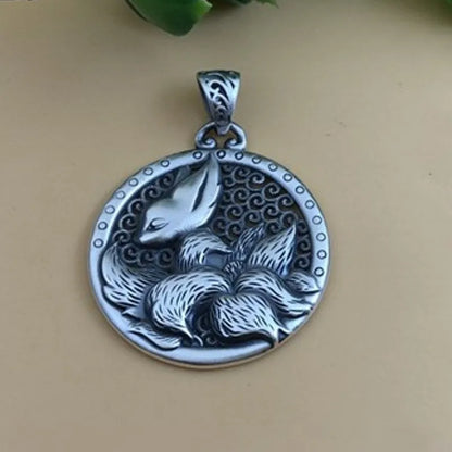 Kitsune Nine Tails Fox 999 Fine Silver Necklace