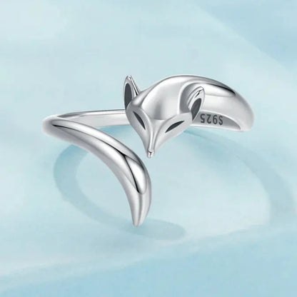 Kitsune the Spirit Fox 925 Sterling Silver Adjustable Ring