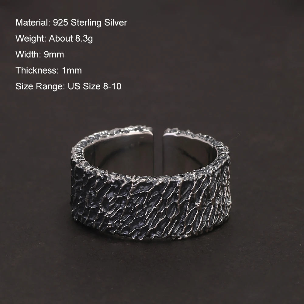 Lava from Mount Fuji Adjustable Ring in 925 Sterling Silver
