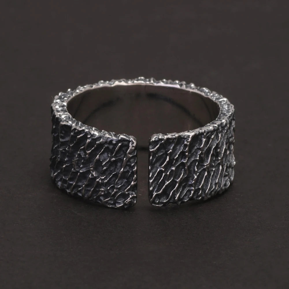 Lava from Mount Fuji Adjustable Ring in 925 Sterling Silver
