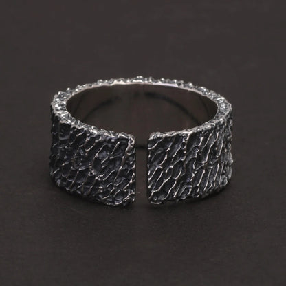 Lava from Mount Fuji Adjustable Ring in 925 Sterling Silver