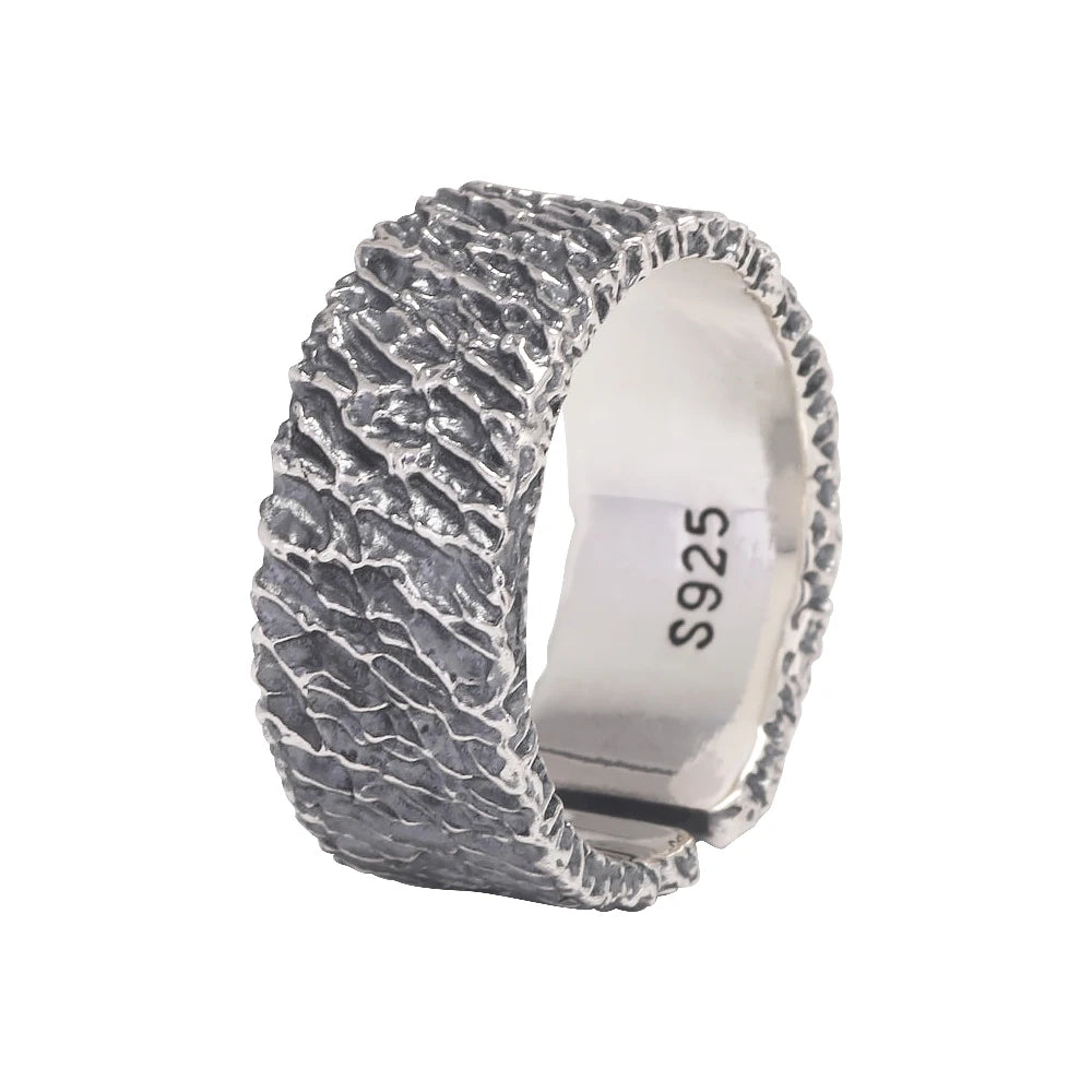 Lava from Mount Fuji Adjustable Ring in 925 Sterling Silver