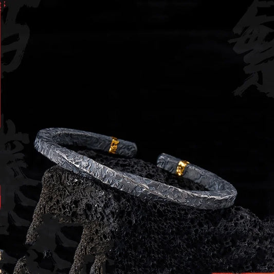 Lava from Mount Fuji Steel Bracelet