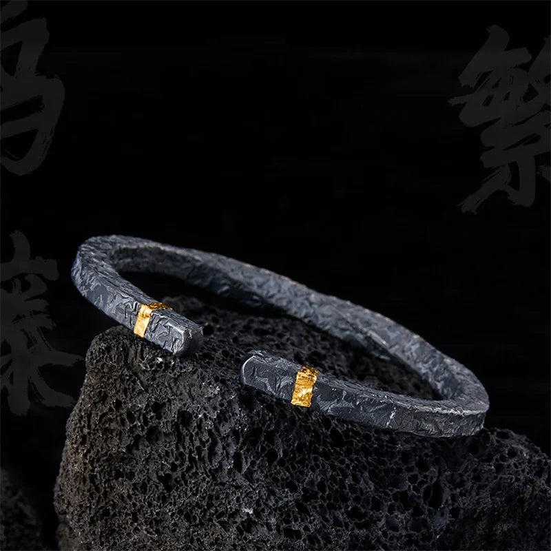 Lava from Mount Fuji Steel Bracelet