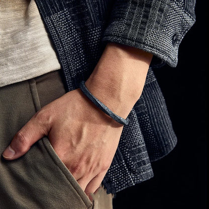 Lava from Mount Fuji Steel Bracelet