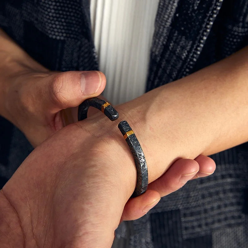 Lava from Mount Fuji Steel Bracelet