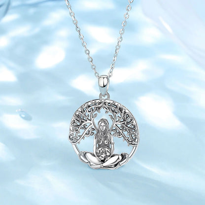 Mother Earth in Spring Konohana-Sakuya-hime  925 Sterling Silver Necklace