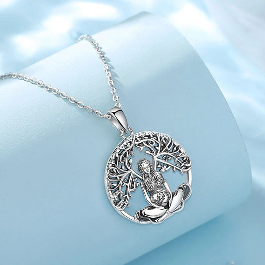 Mother Earth in Spring Konohana-Sakuya-hime  925 Sterling Silver Necklace