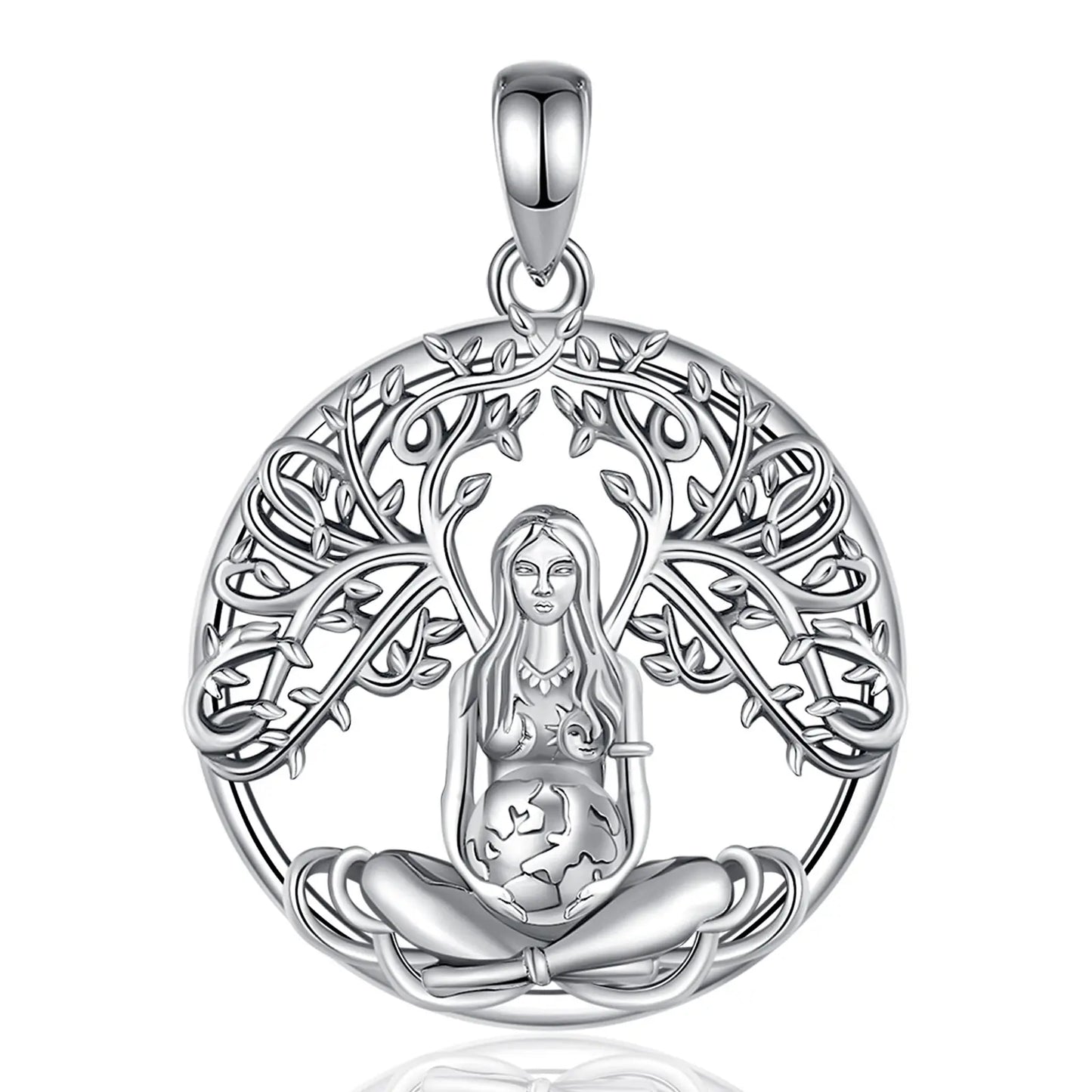 Mother Earth in Spring Konohana-Sakuya-hime  925 Sterling Silver Necklace