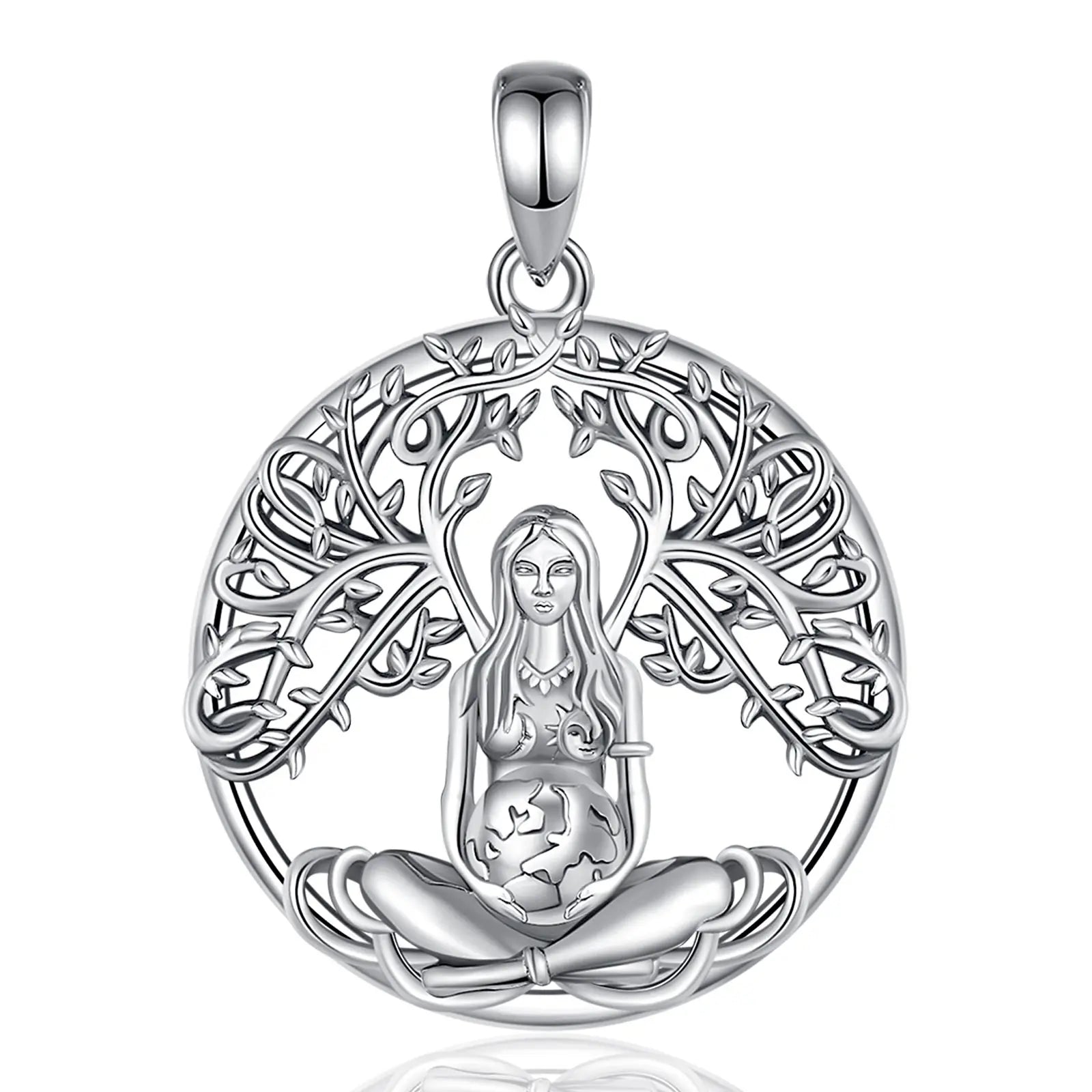 Mother Earth in Spring Konohana-Sakuya-hime  925 Sterling Silver Necklace