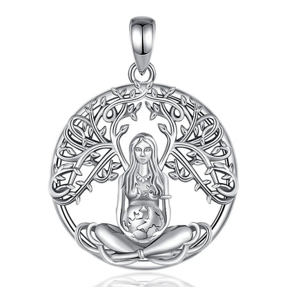 Mother Earth in Spring Konohana-Sakuya-hime  925 Sterling Silver Necklace