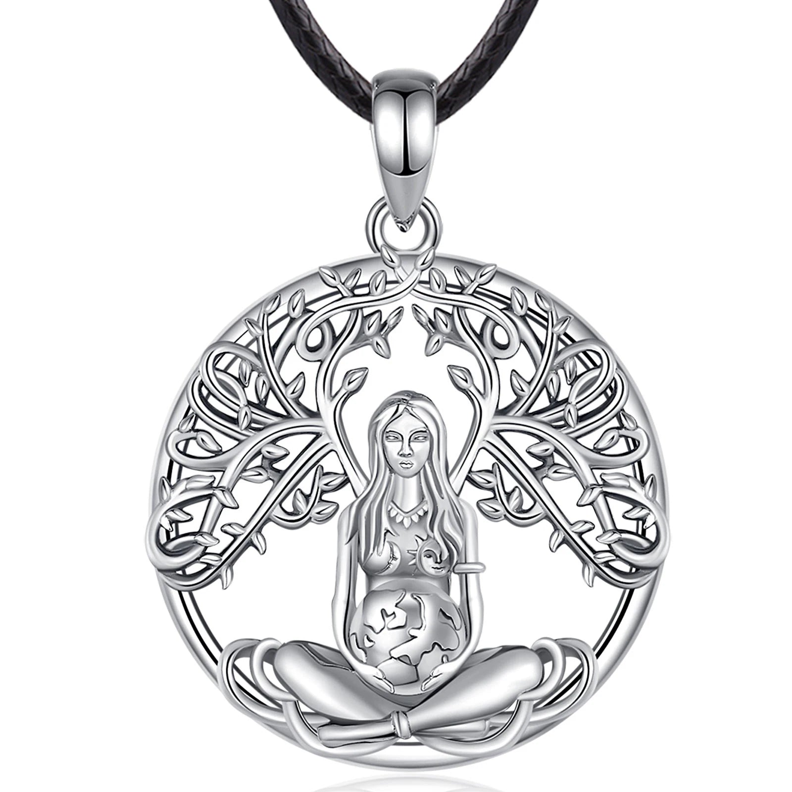 Mother Earth in Spring Konohana-Sakuya-hime  925 Sterling Silver Necklace
