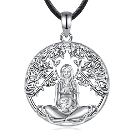 Mother Earth in Spring Konohana-Sakuya-hime  925 Sterling Silver Necklace