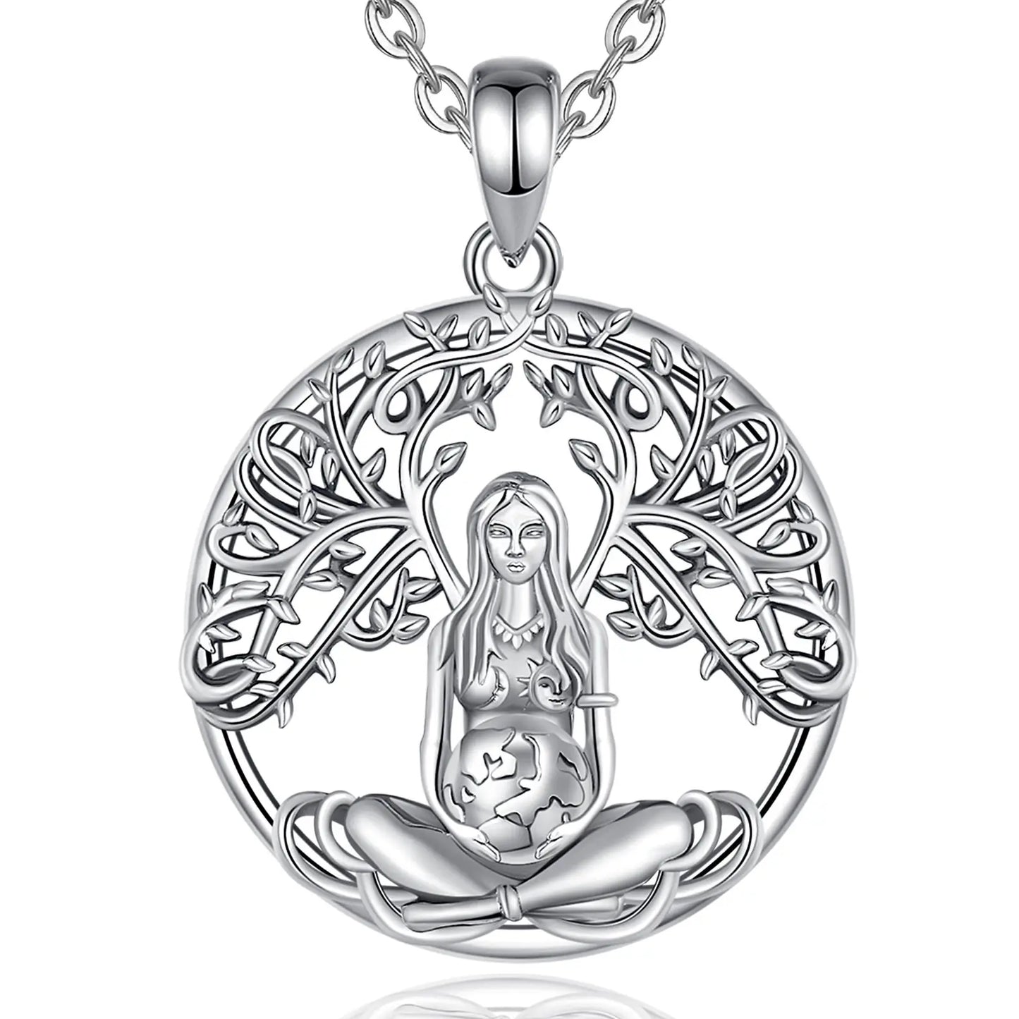 Mother Earth in Spring Konohana-Sakuya-hime  925 Sterling Silver Necklace