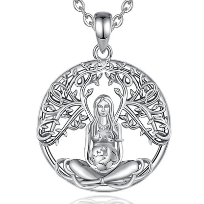 Mother Earth in Spring Konohana-Sakuya-hime  925 Sterling Silver Necklace